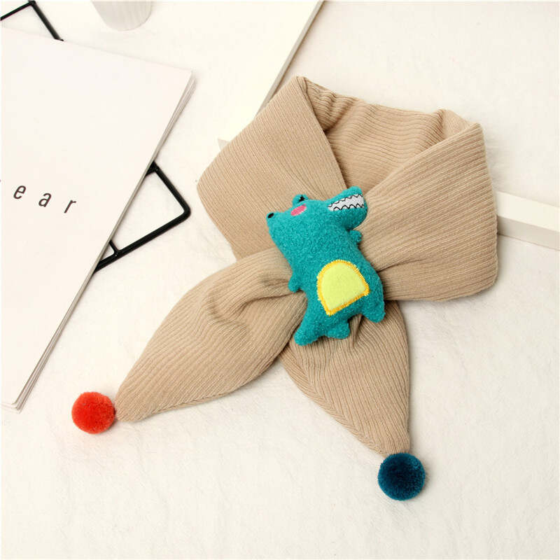 Winter cute Children Scarf Boy Girls Scarves Baby cotton Fur Collar Scarf cartoon Neck Warmers neckerchief