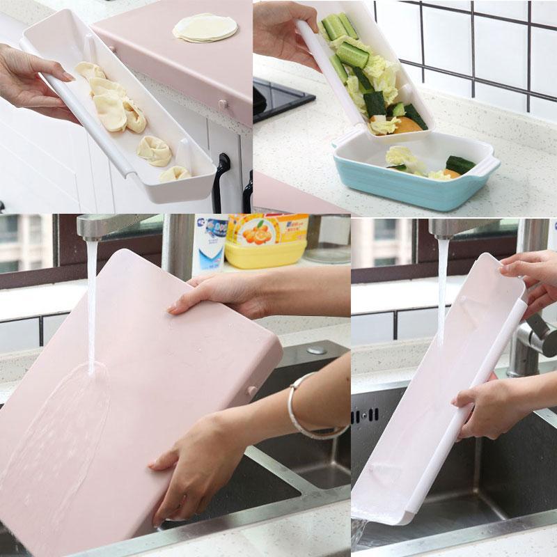 BREEZYLIVE 2-in-1 Antimicrobial Kitchen Cutting Board with Detachable Scrap Bin