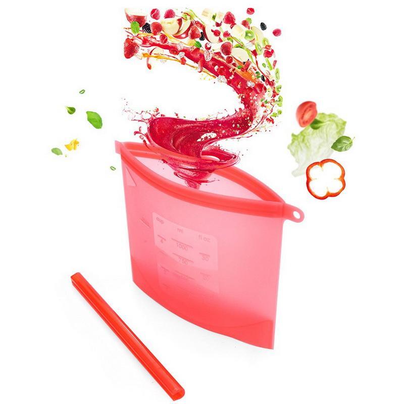 BREEZYLIVE Eco-Friendly Reusable Leakproof Silicone Food Storage Bag with Airtight Zip