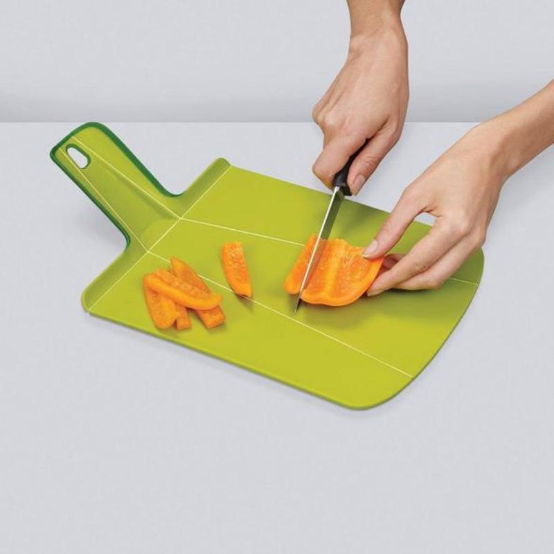 Green Folding Plastic Kitchen Cutting Board with Non-Slip Feet