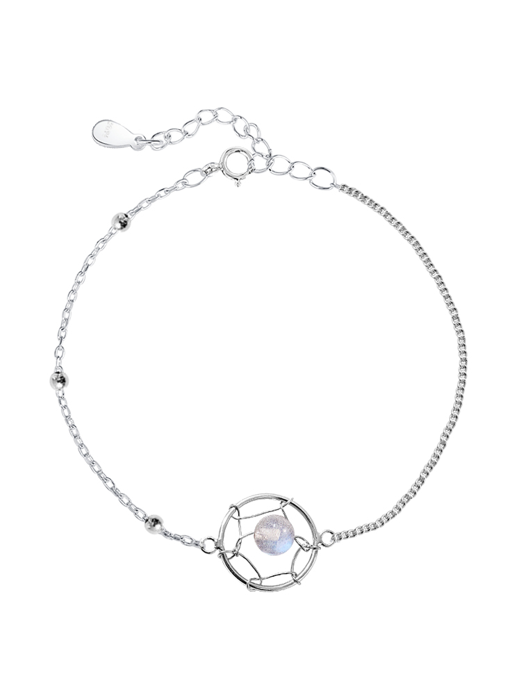 Little elk man Bracelet female Sterling Silver ins wind simple dream catcher Moonlight crystal hand ornament cool breeze minority gift