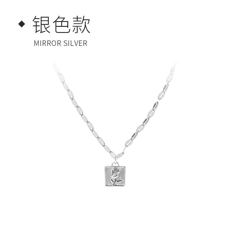 Moose man Sterling Silver Necklace, female clavicle chain, rose retro pendant, INS jewelry, high-level sense net, red tide gift