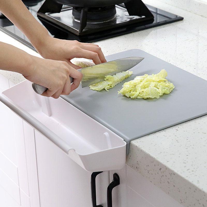 BREEZYLIVE 2-in-1 Antimicrobial Kitchen Cutting Board with Detachable Scrap Bin
