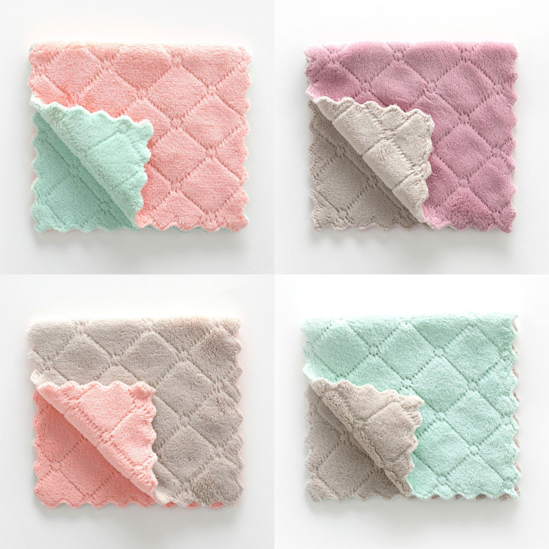 لياف دقيقة ذات قدرة كبيرة على الامتصاص المطبخ طبق القماش المنزلية تنظيف منشفة مجموعة ماصة خرقة منشفة للأطباق