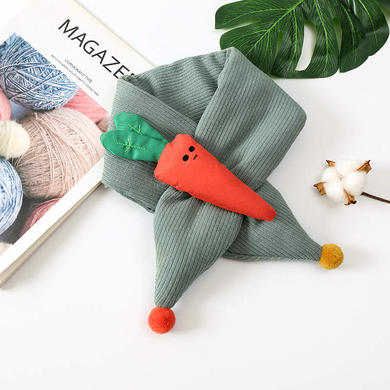 Winter cute Children Scarf Boy Girls Scarves Baby cotton Fur Collar Scarf cartoon Neck Warmers neckerchief