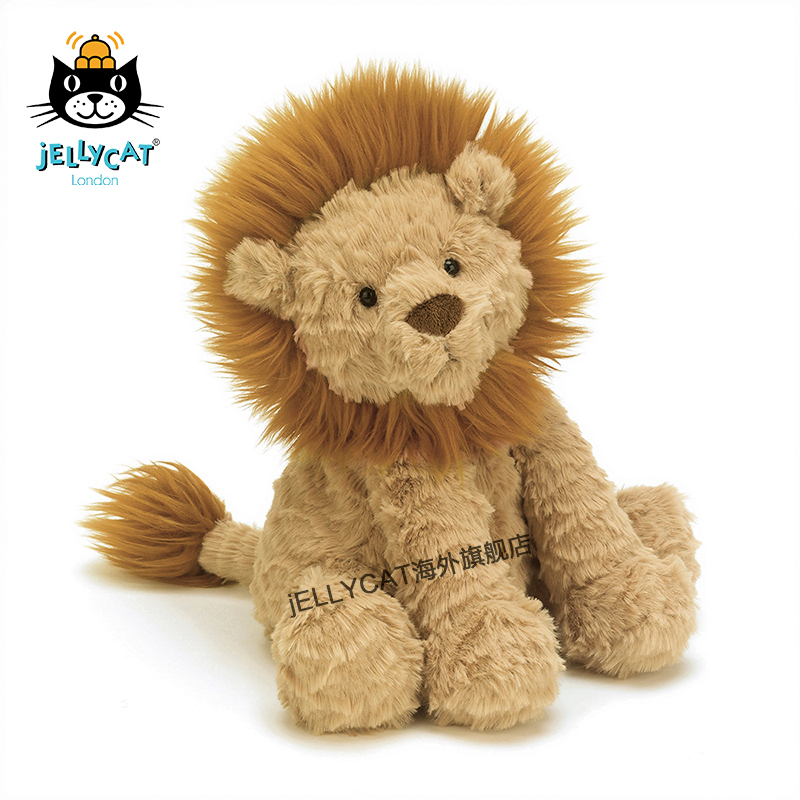 Jellycat Britain imported soft wavy hair lion baby plush comfort children toy doll baby bag mail