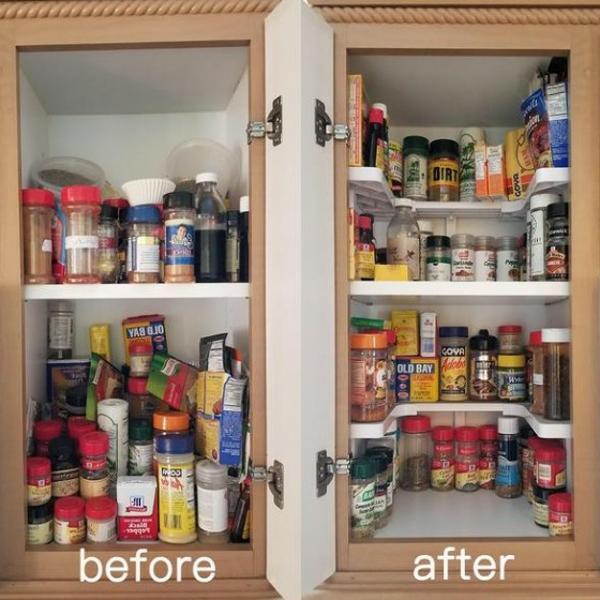 Expandable Plastic Spice Rack and Cabniet Organizer