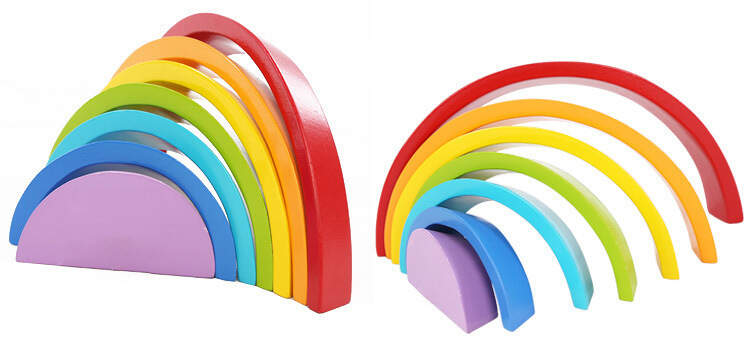 Wooden block rainbow kids children building blocks wooden toys baby early learning montessori educational(BUY 2 FREE SHIPPING)