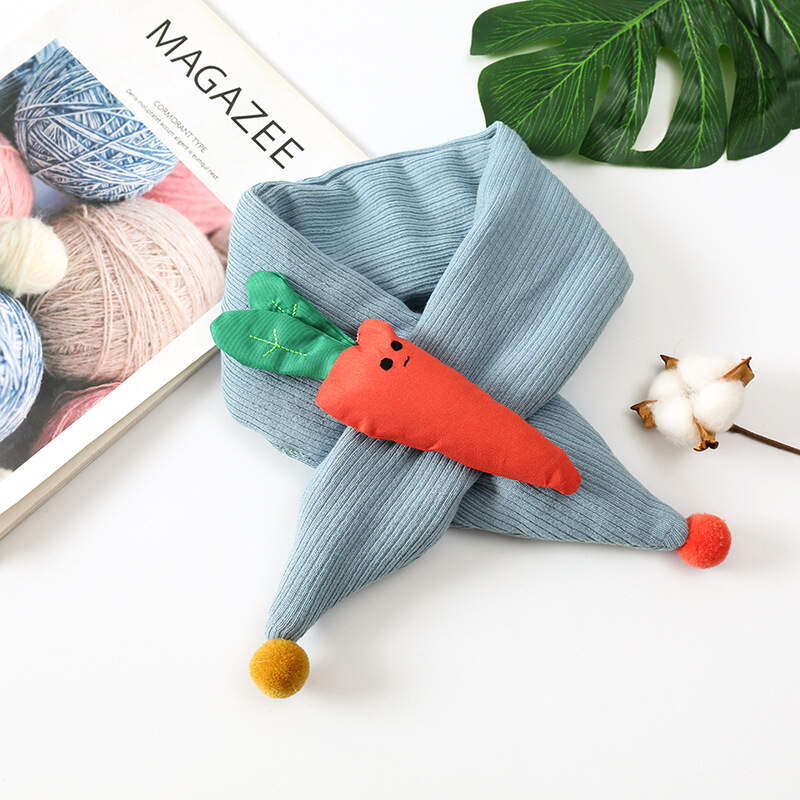 Winter cute Children Scarf Boy Girls Scarves Baby cotton Fur Collar Scarf cartoon Neck Warmers neckerchief