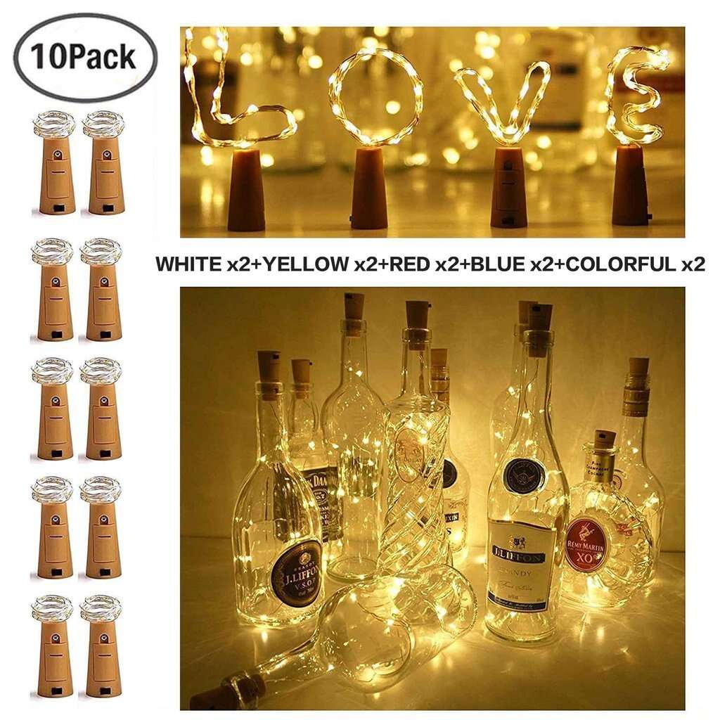100cm 20 LED Battery Operated Cork Shape Wine Bottle String Light for Decor