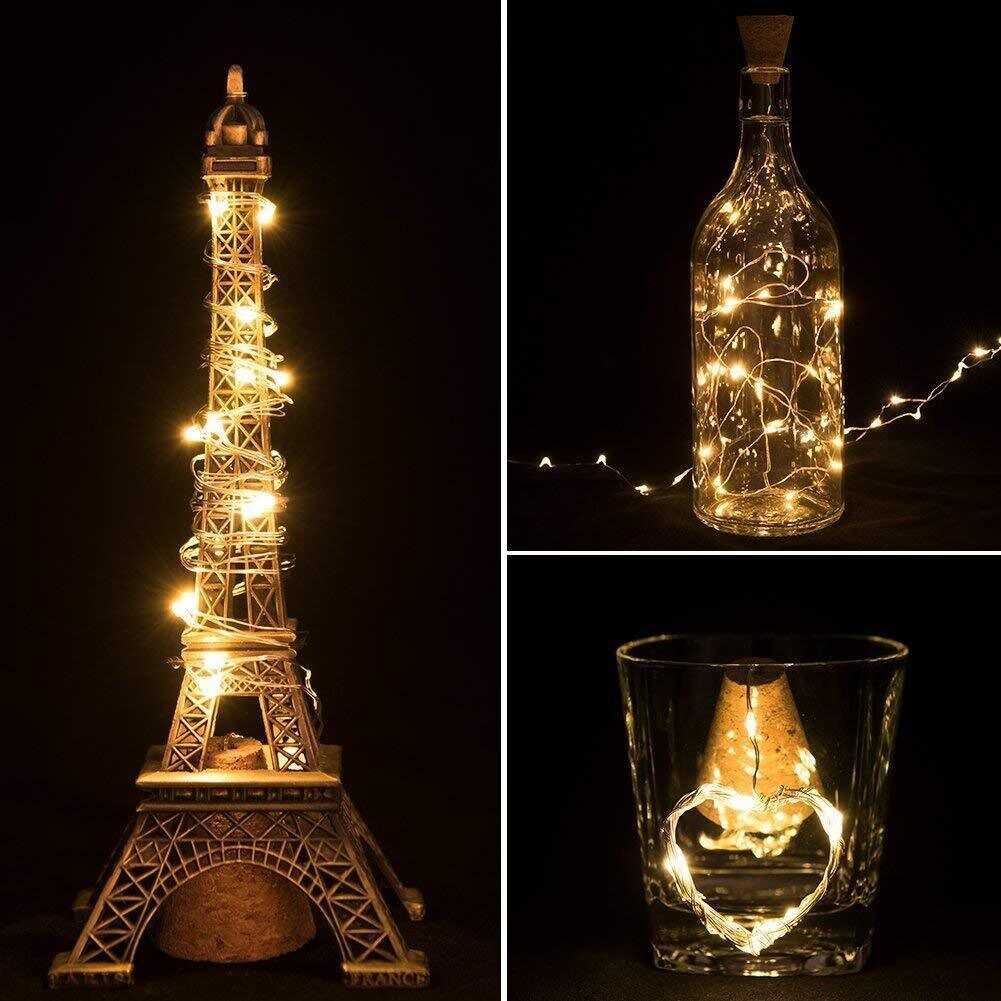100cm 20 LED Battery Operated Cork Shape Wine Bottle String Light for Decor