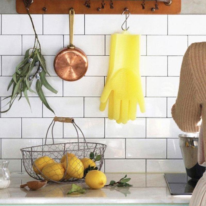 3 in 1 Magic Silicone Dishwashing Gloves for Cleaning