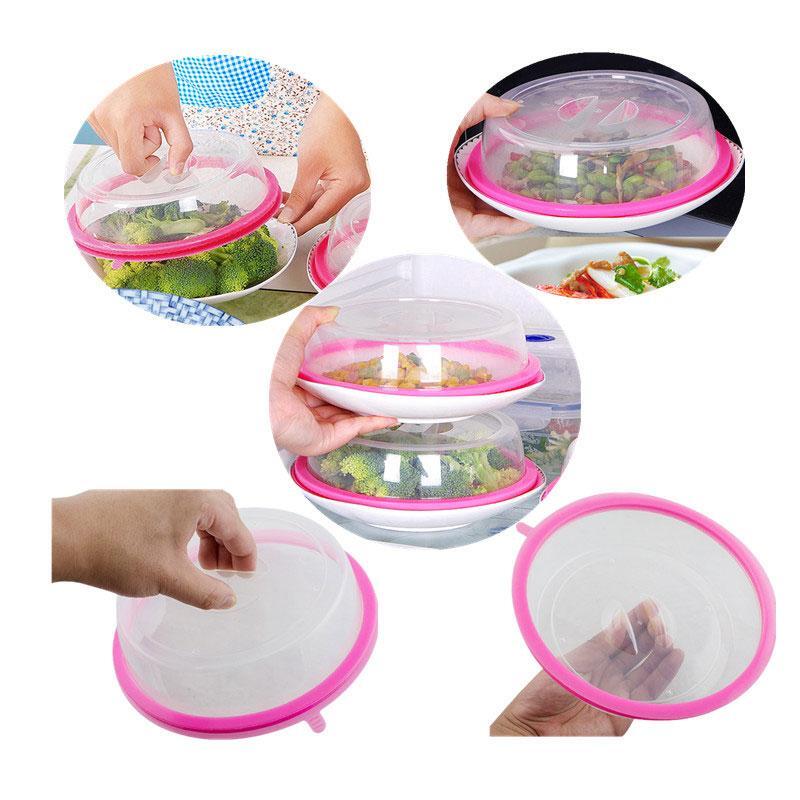 BREEZYLIVE 3 Pcs Airtight Microwave Plate Cover with Steam Vent