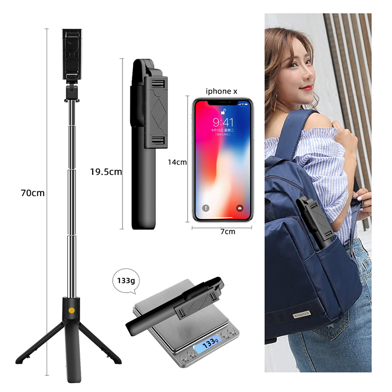 K07 3 In 1 Wireless Bluetooth Selfie Stick For Iphone/Android/Huawei Foldable Handheld Monopod Shutter Remote Extendable Mini Tripod