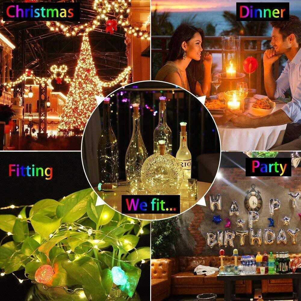 100cm 20 LED Battery Operated Cork Shape Wine Bottle String Light for Decor