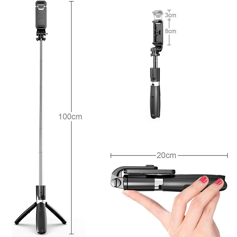 L02 Wireless Bluetooth Selfie Stick Tripod Foldable Tripod Monopods Universal For SmartPhones For Gopro Sports Action Camera