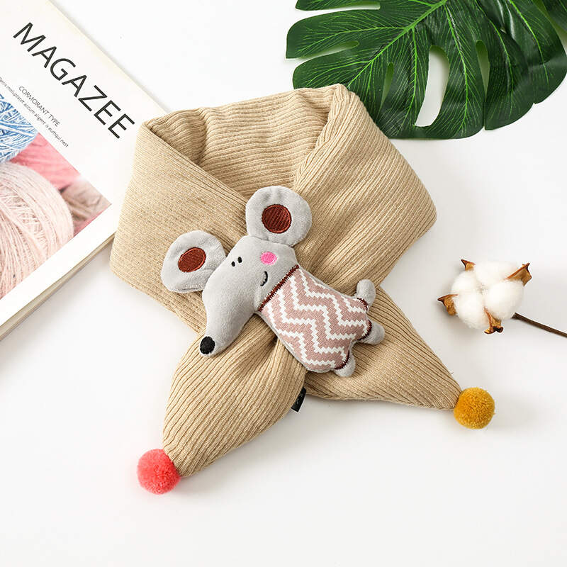 Winter cute Children Scarf Boy Girls Scarves Baby cotton Fur Collar Scarf cartoon Neck Warmers neckerchief