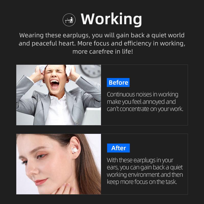 Bluedio NE 40dB Noise Reduction Sound Insulation Silicone Ear Plugs