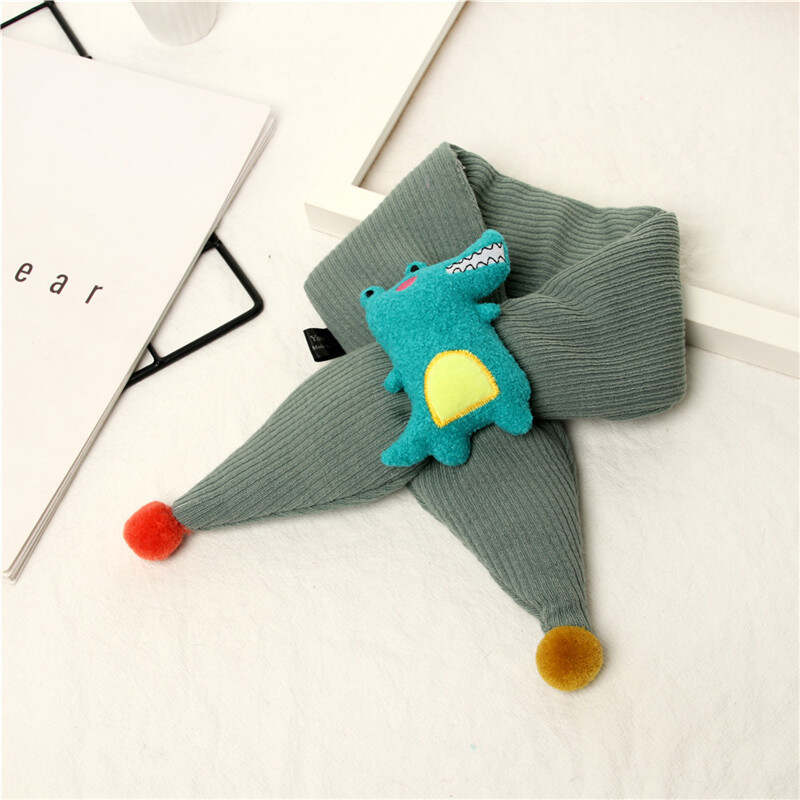 Winter cute Children Scarf Boy Girls Scarves Baby cotton Fur Collar Scarf cartoon Neck Warmers neckerchief