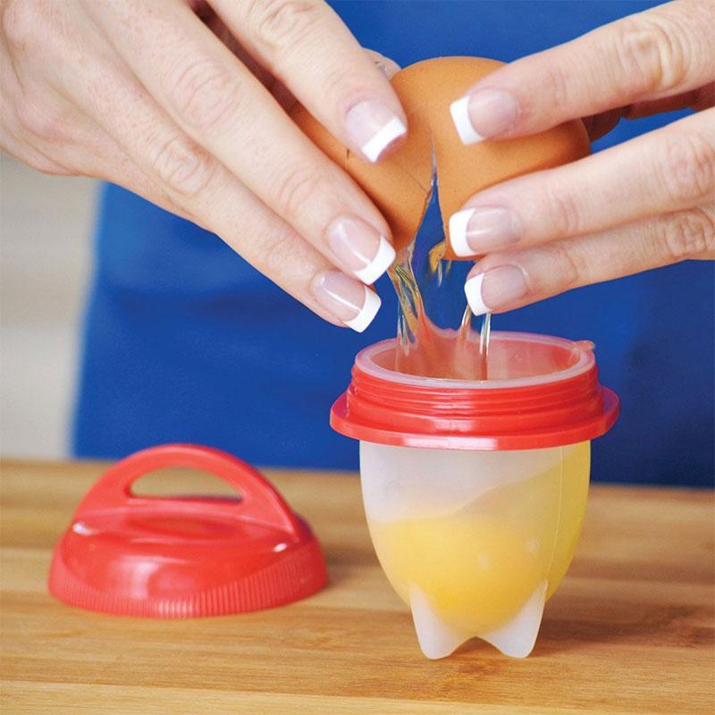 Nonstick Silicone Egg Cooking Cups Hard Boiled Egg without Shell