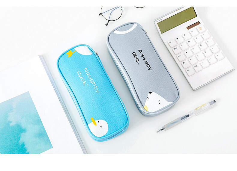 FengDong رة لطيف الحيوان القلم حقيبة الأطفال مقلمة المدرسة المنتجات المدرسية