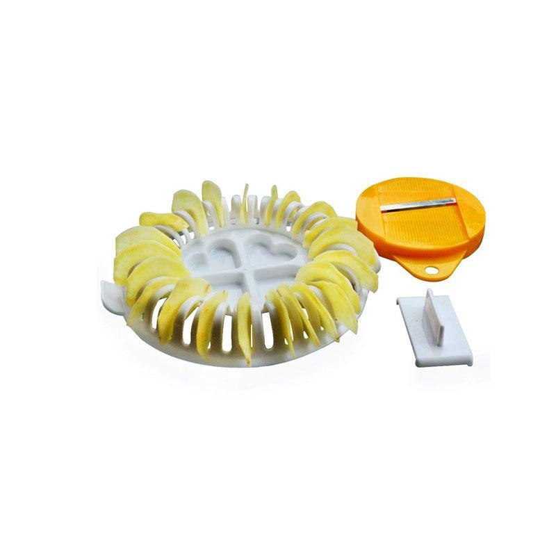 BREEZYLIVE 3-in-1 36 Slots Fat Free Microwave Potato Chips Maker Plate and Slicer