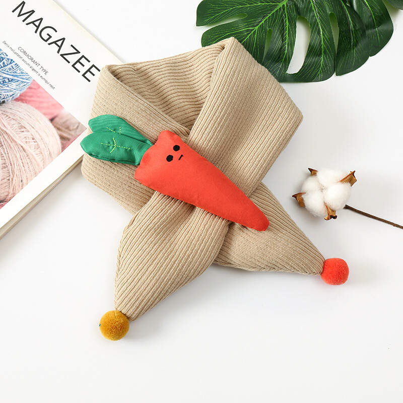 Winter cute Children Scarf Boy Girls Scarves Baby cotton Fur Collar Scarf cartoon Neck Warmers neckerchief