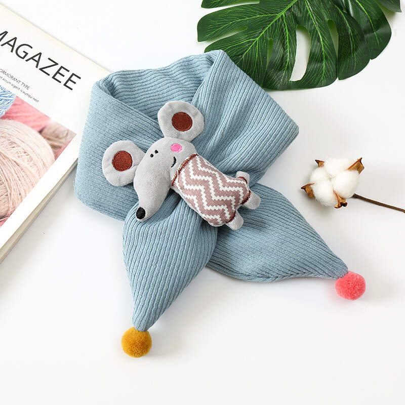 Winter cute Children Scarf Boy Girls Scarves Baby cotton Fur Collar Scarf cartoon Neck Warmers neckerchief