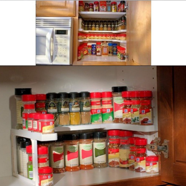 Expandable Plastic Spice Rack and Cabniet Organizer