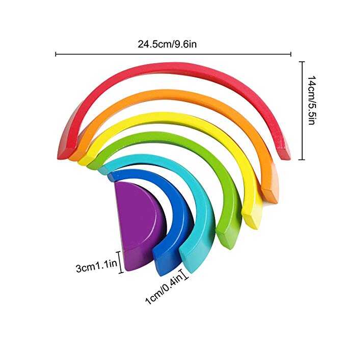 Wooden block rainbow kids children building blocks wooden toys baby early learning montessori educational(BUY 2 FREE SHIPPING)