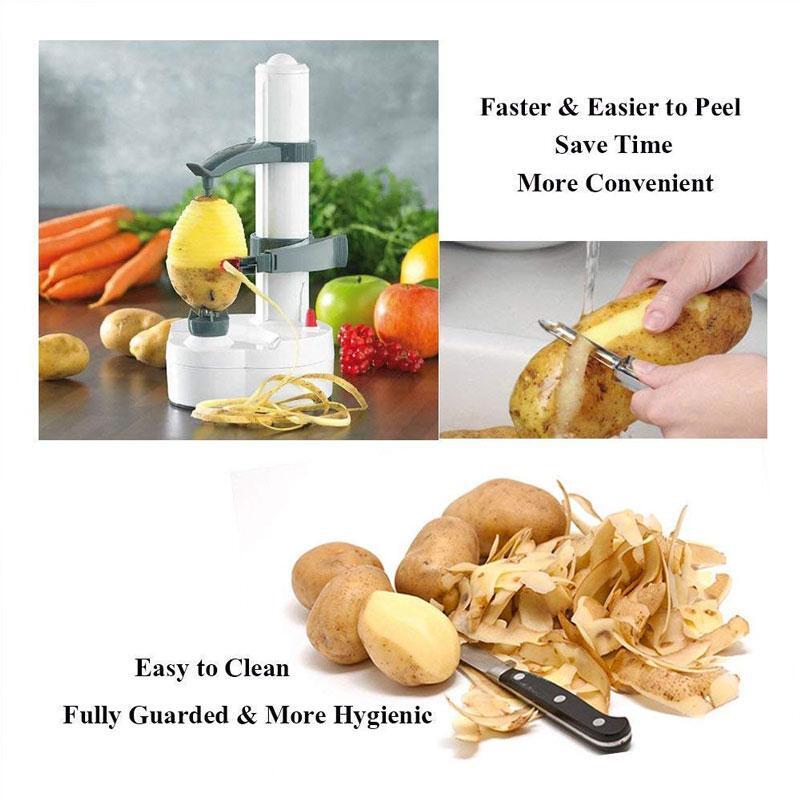 BREEZYLIVE Electric Auto Rotating Fruit Vegetable Potato Peeler for Kitchen