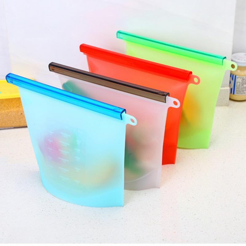 BREEZYLIVE Eco-Friendly Reusable Leakproof Silicone Food Storage Bag with Airtight Zip