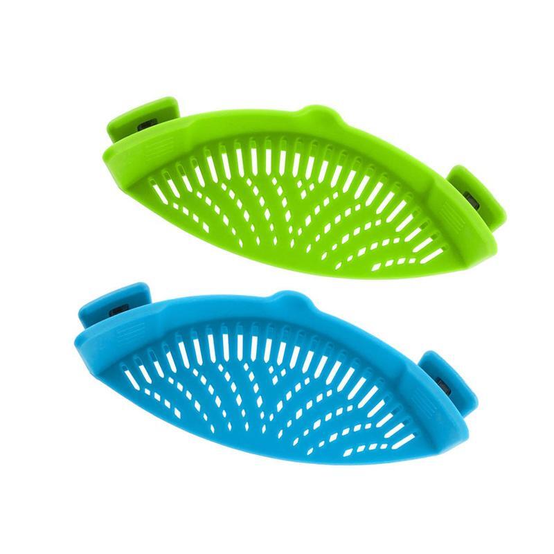 Hands-free Clip On Kitchen Food Strainer for Pot Bowl Pan