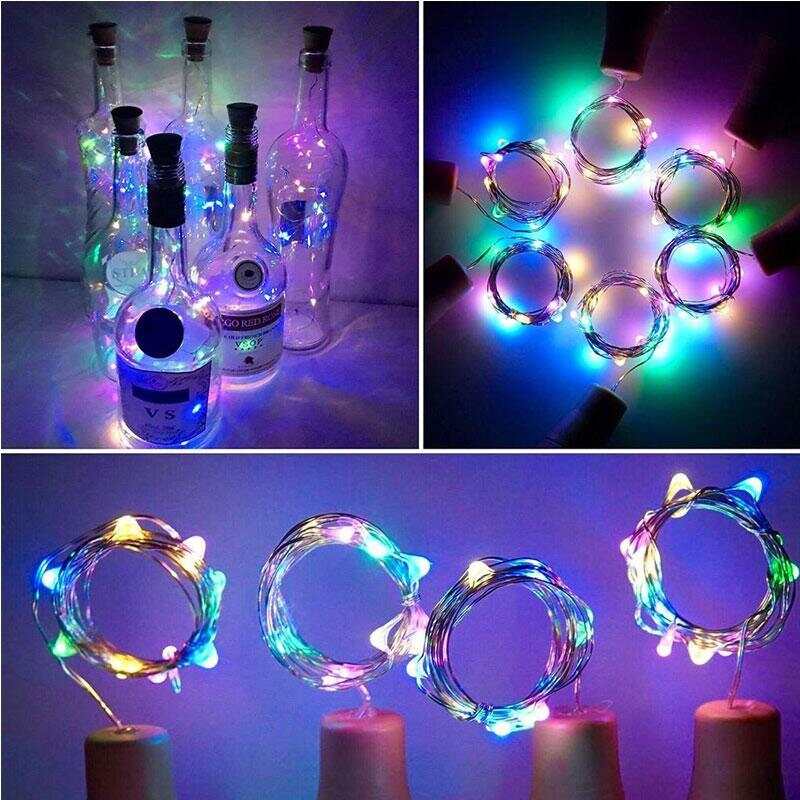 100cm 20 LED Battery Operated Cork Shape Wine Bottle String Light for Decor