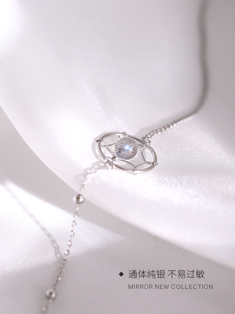 Little elk man Bracelet female Sterling Silver ins wind simple dream catcher Moonlight crystal hand ornament cool breeze minority gift