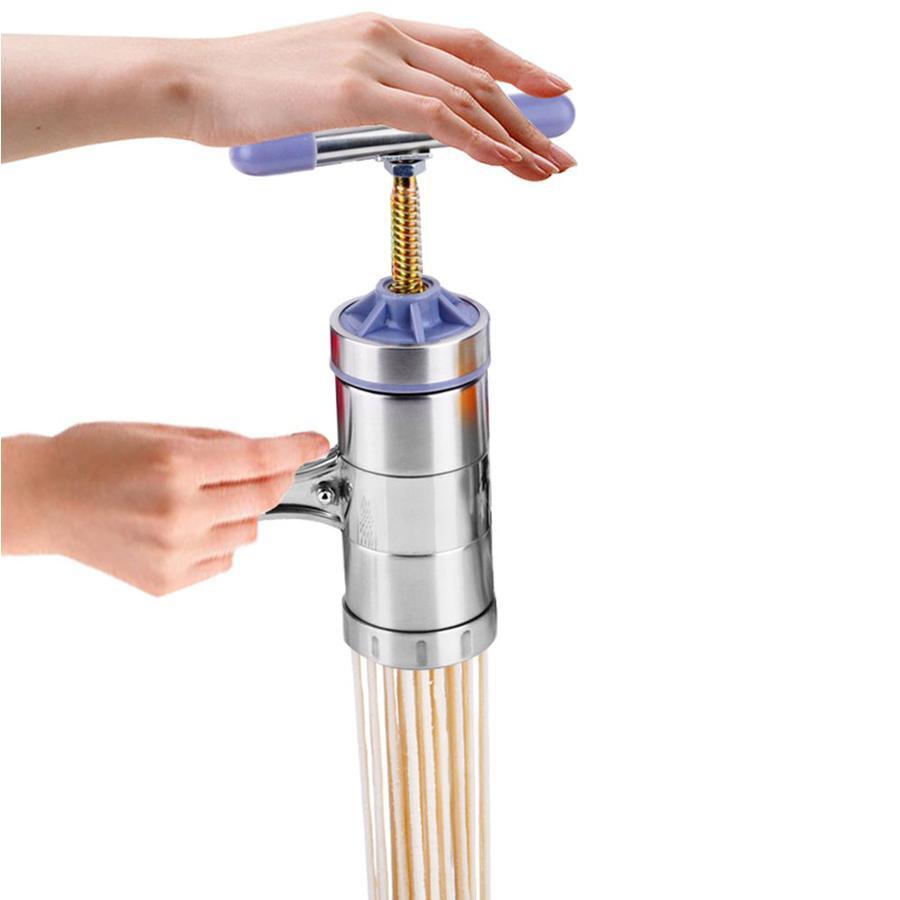 Manual Stainless Steel 5 Modes Rotating Noodle and Pasta Maker for Home