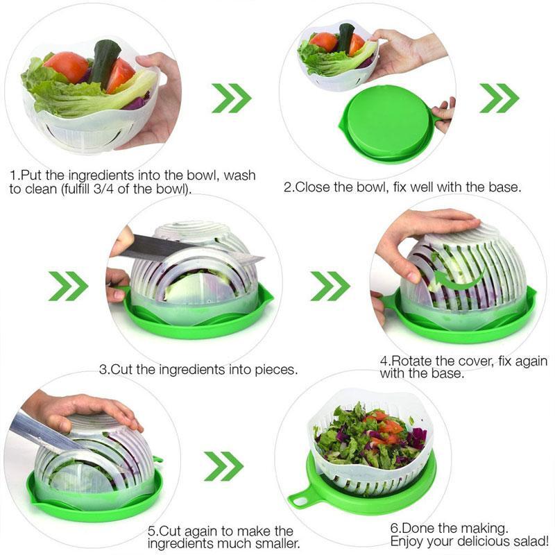 Quick Salad Maker Vegetable and Fruit Cutter Bowl