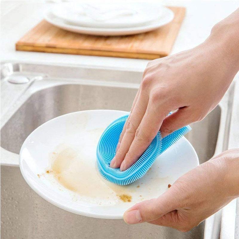 Antibacterial Silicone Dish Sponges Brush for Kitchen