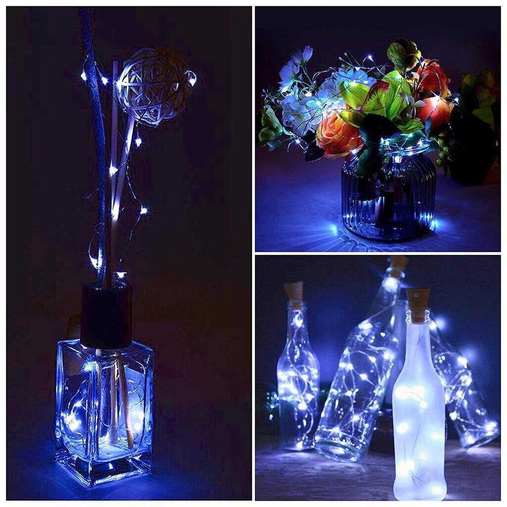 100cm 20 LED Battery Operated Cork Shape Wine Bottle String Light for Decor