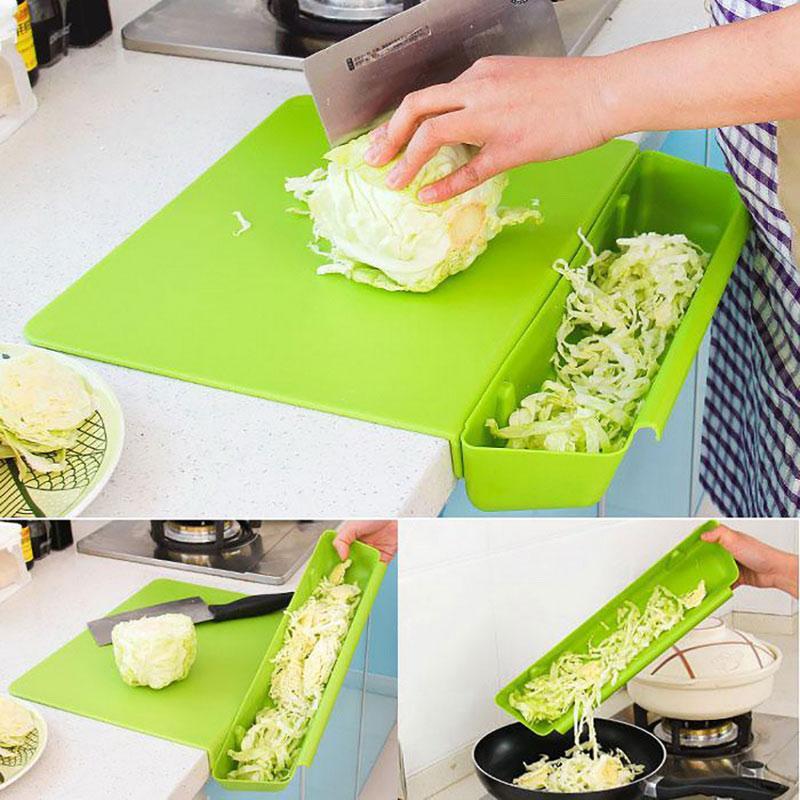 BREEZYLIVE 2-in-1 Antimicrobial Kitchen Cutting Board with Detachable Scrap Bin