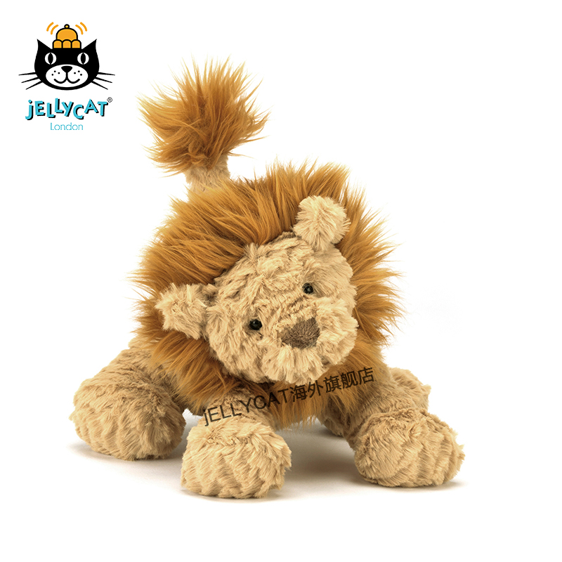 Jellycat Britain imported soft wavy hair lion baby plush comfort children toy doll baby bag mail