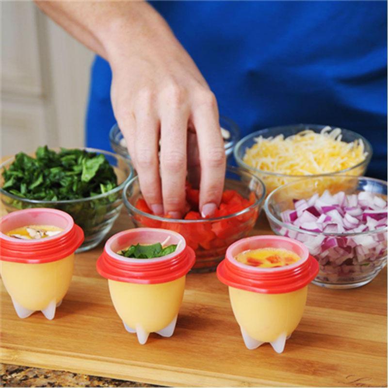 Nonstick Silicone Egg Cooking Cups Hard Boiled Egg without Shell
