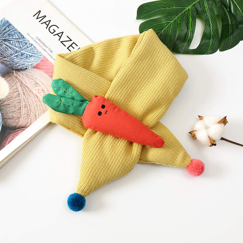 Winter cute Children Scarf Boy Girls Scarves Baby cotton Fur Collar Scarf cartoon Neck Warmers neckerchief