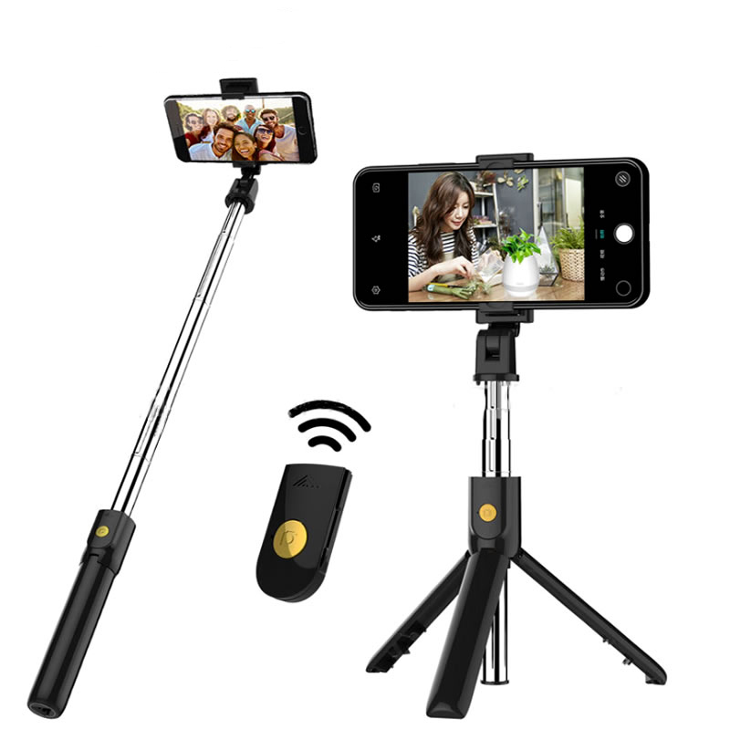 K07 3 In 1 Wireless Bluetooth Selfie Stick For Iphone/Android/Huawei Foldable Handheld Monopod Shutter Remote Extendable Mini Tripod