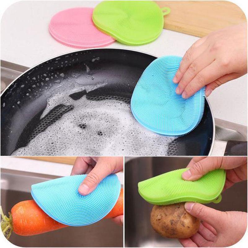 Antibacterial Silicone Dish Sponges Brush for Kitchen