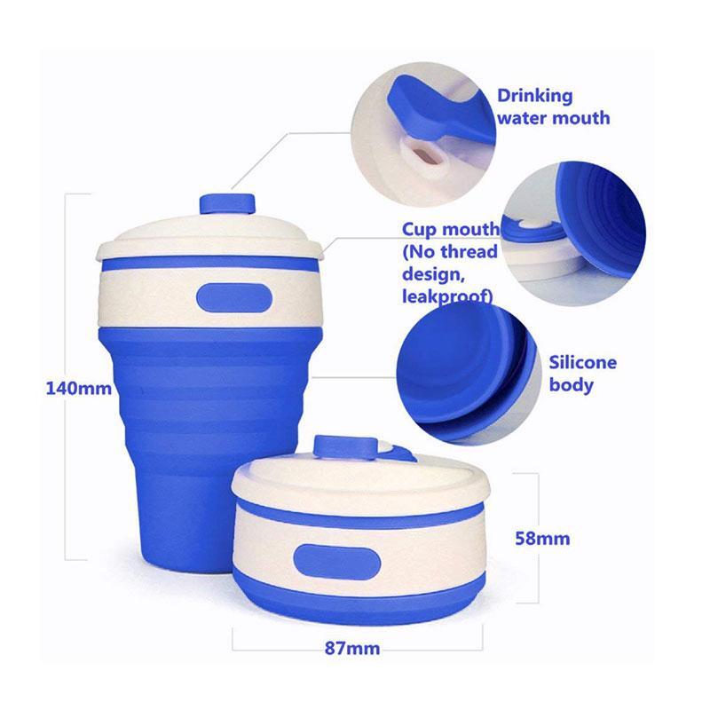 BREEZYLIVE 350ml Collapsible Telescopic Insulating Silicone Coffee Cup