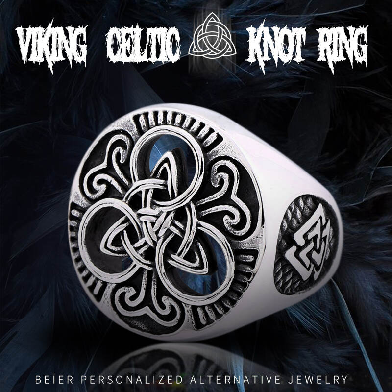 Beier 316L الفولاذ المقاوم للصدأ الشمال الفايكنج حلقة رون رسالة أودين تميمة الاسكندنافية Signet خاتم موضة الرجال المجوهرات LR215