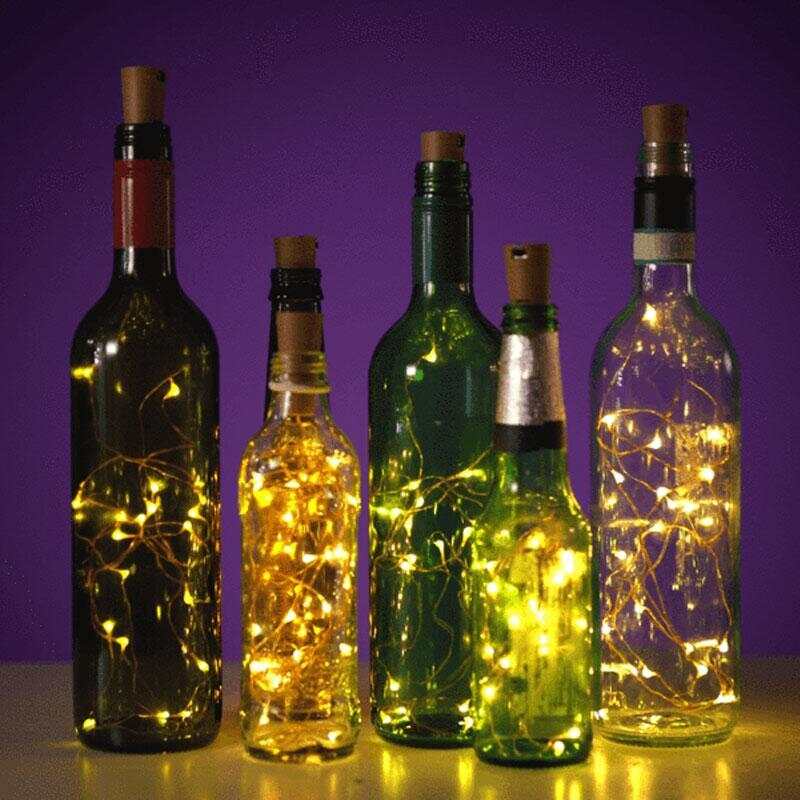 100cm 20 LED Battery Operated Cork Shape Wine Bottle String Light for Decor