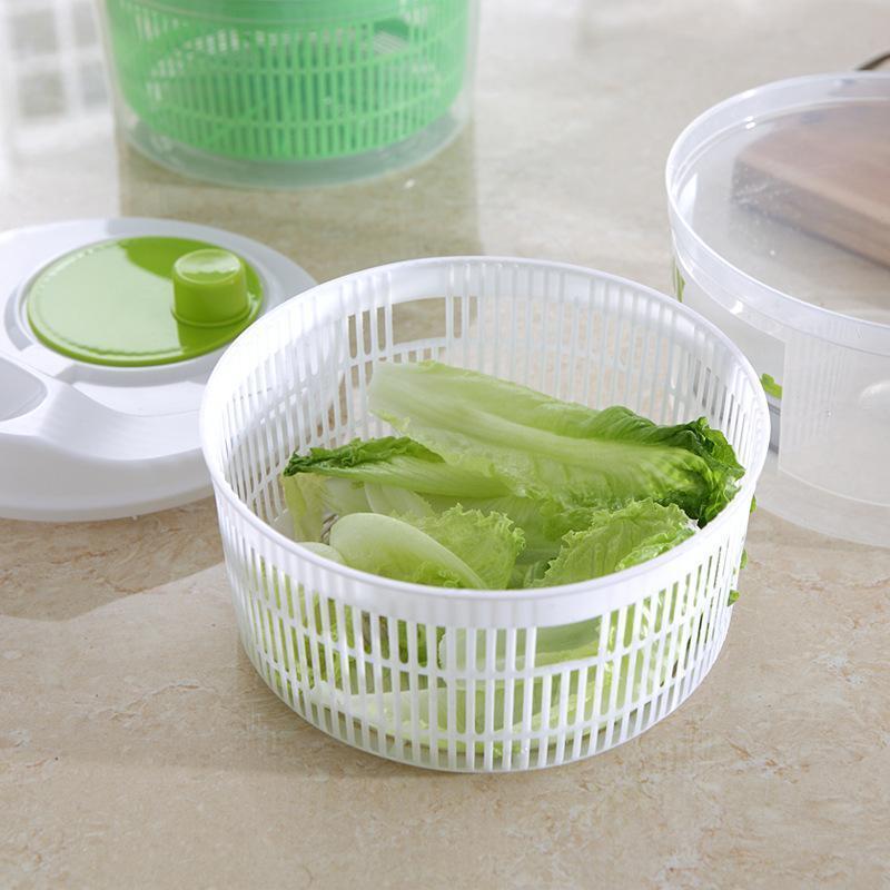 BREEZYLIVE 5 Quarts Manual Salad Spinner Vegetable Fruit Dryer with Quick Dry Design