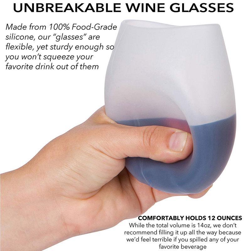Food Grade Flexible Unbreakable Silicone Wine Glass